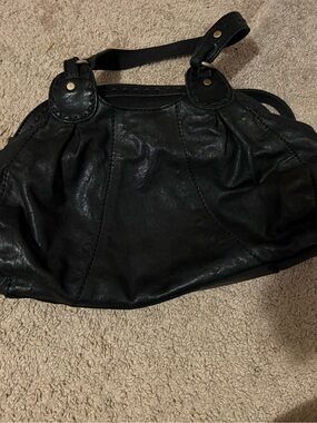Lucky Brand Classic Black Leather Shoulder Bag